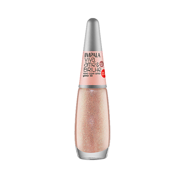 ESMALTE IMPALA VIVA AME E BRILHE GLITTER 3D VIVA COM AMOR