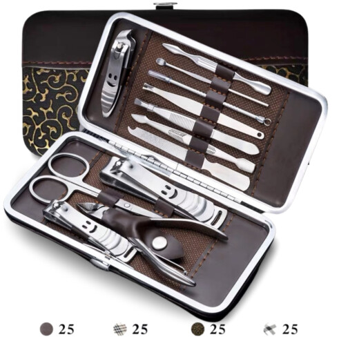 Kit Manicure estojo bolsinha alicate corta unha pinça espatula