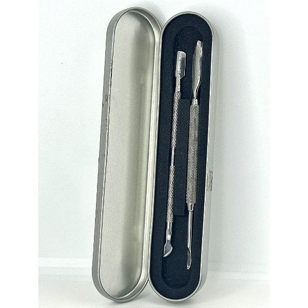 kit 2 espátulas de inox para unhas Helen Color Estojo