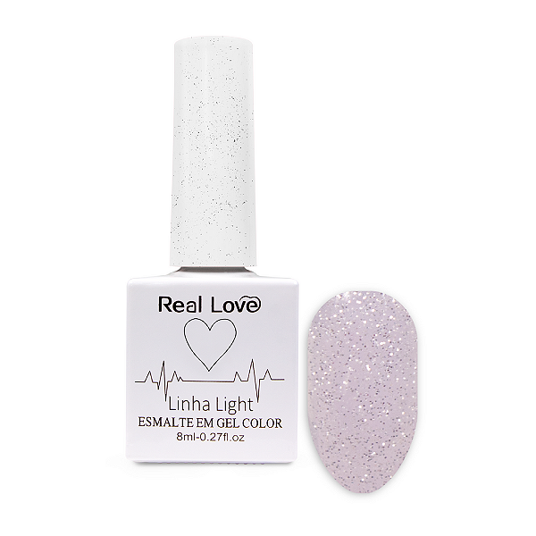 Esmalte Em Gel Color Light Real Love 090 Glitter Prateado