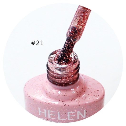 Esmalte Em Gel Helen color 21 rosa com glitter