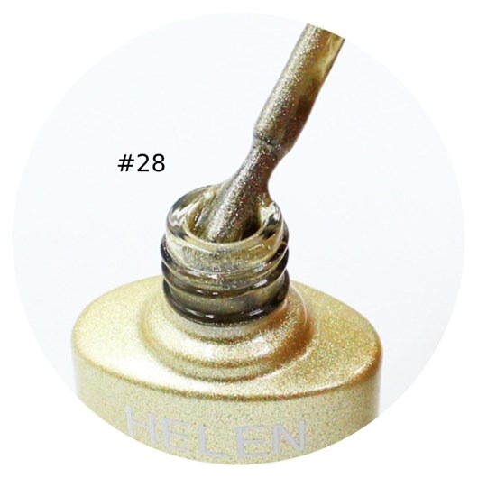 Esmalte Em Gel Helen color 28 dourado com glitter