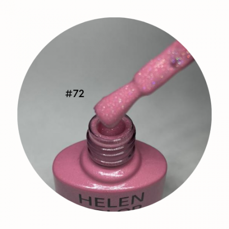 Esmalte Em Gel Helen color 72 rosa com glitter
