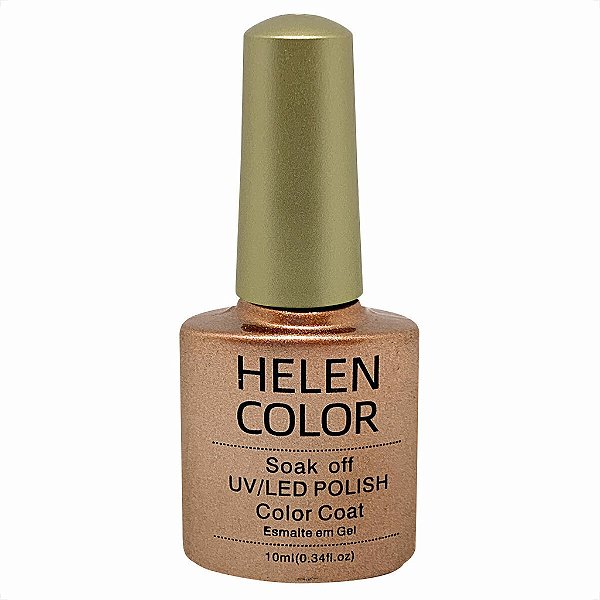 Esmalte Em Gel Helen color 31 dourado com glitter