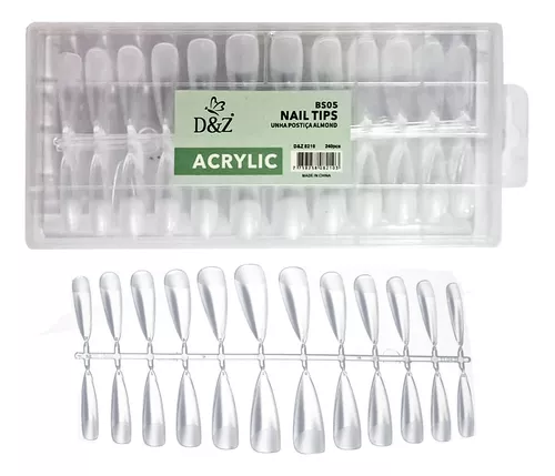 Tips Postiça Realista Acrylic Almond - D&Z 240 Pçs