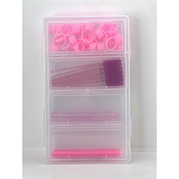 KIT LASH PORTÁTIL - CAIXA ORGANIZADORA DE FERRAMENTAS PARA CÍLIOS