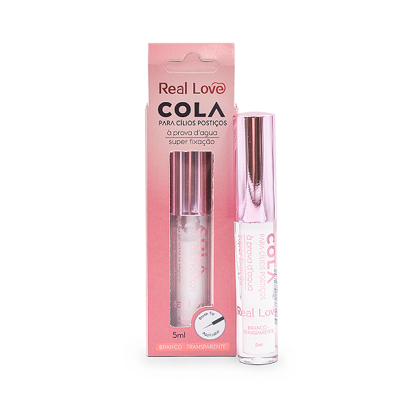 cola para cilios postiços real love prova d' água 5ml