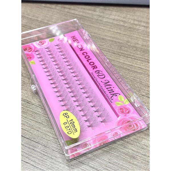 Tufinho Cilios Postiços Helen Color 6D Mink 5P 9mm 0.07CC