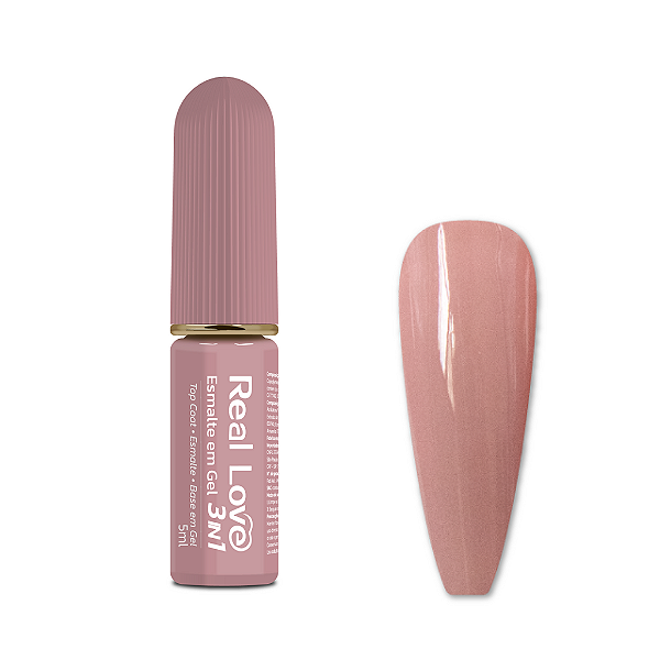 Esmalte em Gel 3 em 1-Base/Esmalte/Top Coat - Real Love 15