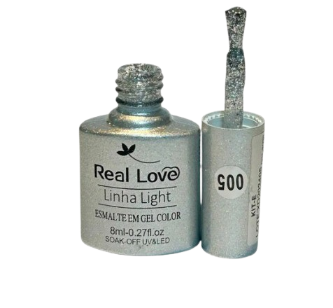 Esmalte em Gel Real Love 8ml Linha Light Prata 005