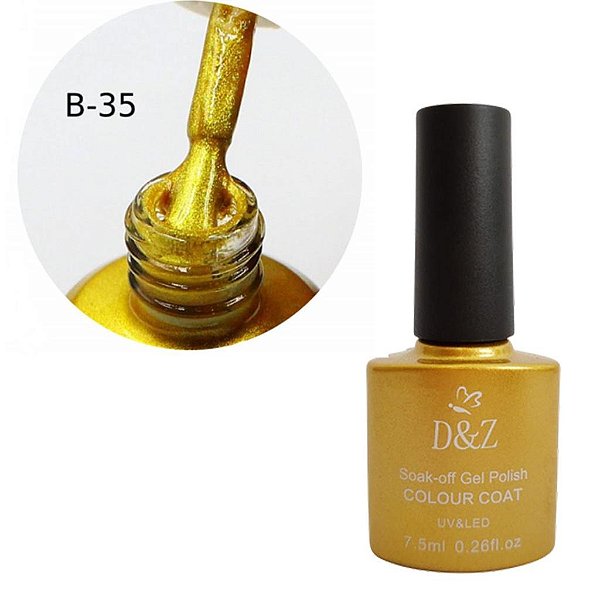 Esmalte Em Gel Helen color 35 glitter dourado