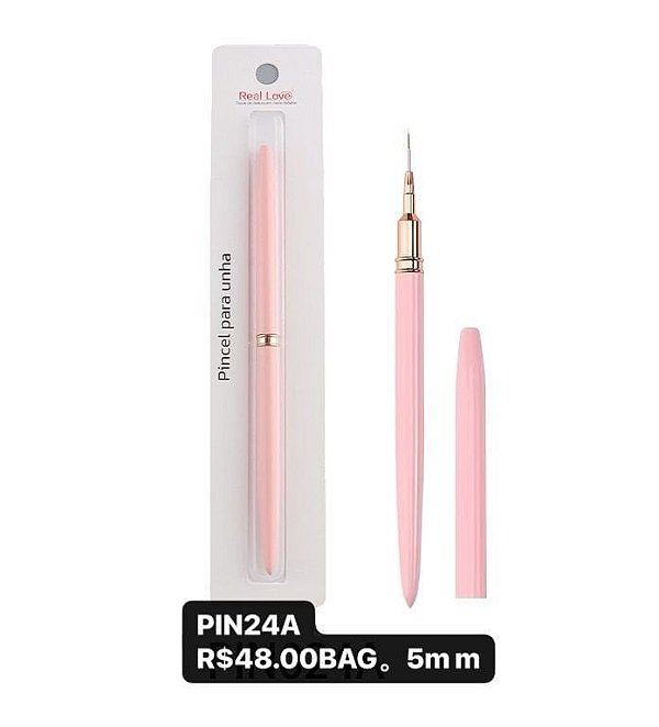 pincel fino real love para unhas decoração