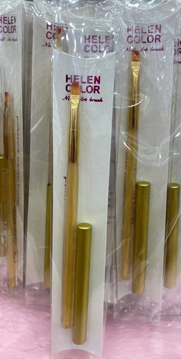pincel helen color amarelo reto com tampa 2#