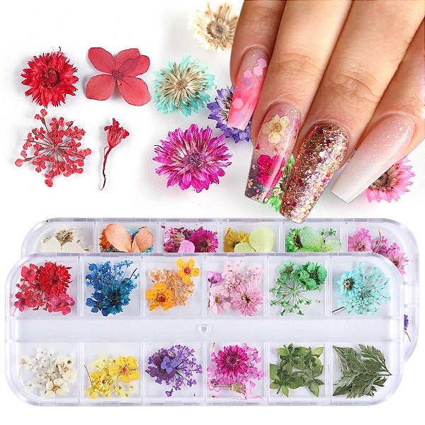 decoração mix flor e flor seca com 12 nails
