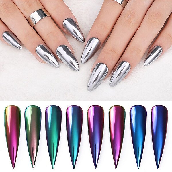 pó cromo kit com 4 cores variadasç