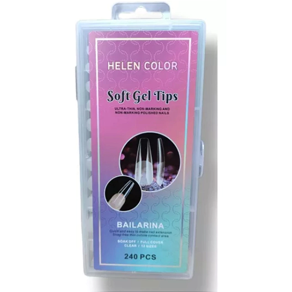 soft gel tips helen color postiça realista 240