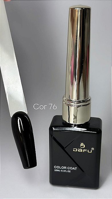 Esmalte em gel dafu Color Coat 10ml m076 preto