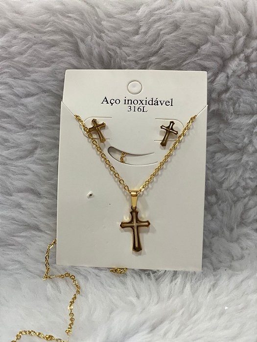 conjunto de brinco e colar