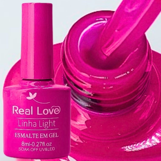 esmalte em gel real love 8ml 044 rosa pink