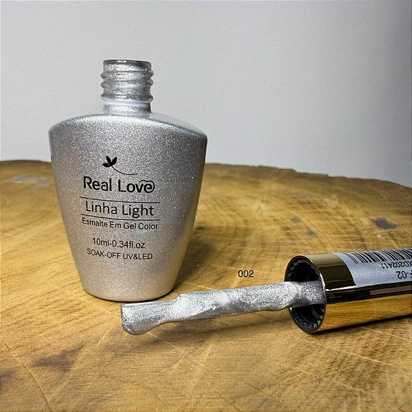 esmalte em gel real love 10ml 002 prata