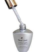esmalte em gel real love 10ml prata glitter