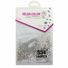Decoração Helen Color Strass SS4# 1440pcs Unhas Gel prata