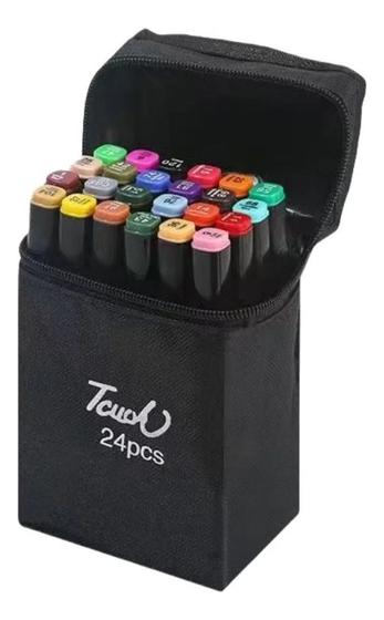 kit 24 canetas touch para colorir boob goods