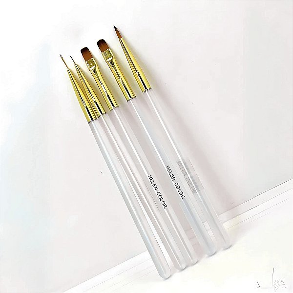 kit 5 pinceis helen color perolado transparetnte
