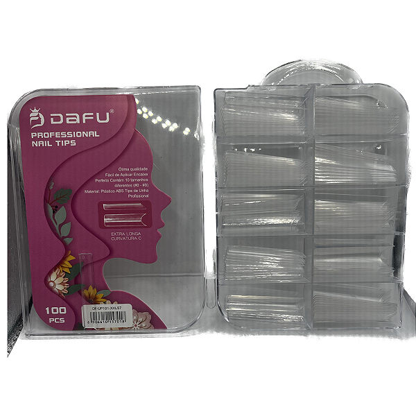 tips extralonga unhas curvatura C com 100 pcs