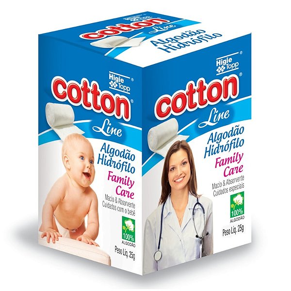 algodão hidrófilo cotton line 25g