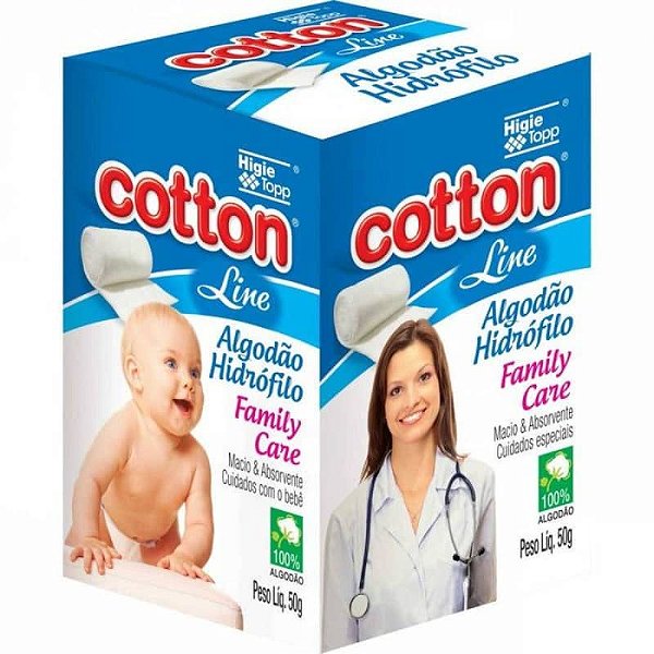 algodão hidrófilo cotton line 50g