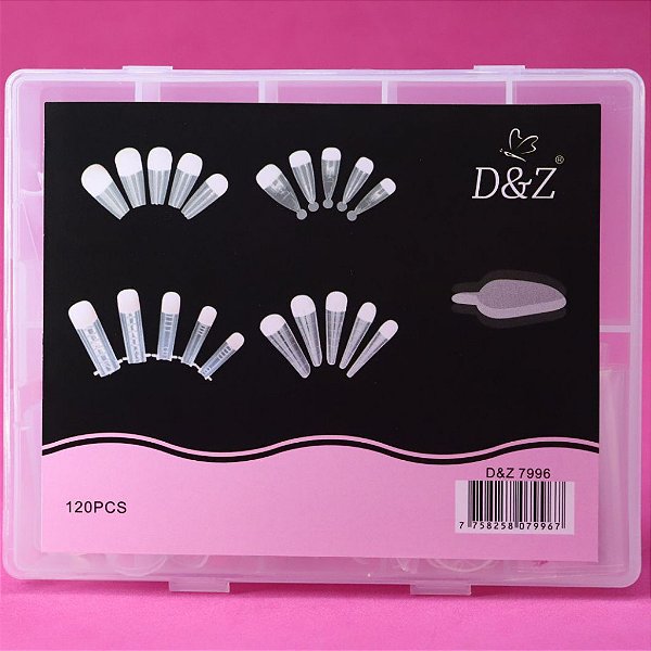 molde f1 com 4 modelos para unhas d&z 120 pcs