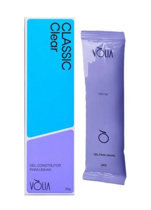 gel volia para unhas classic clear sache 34g