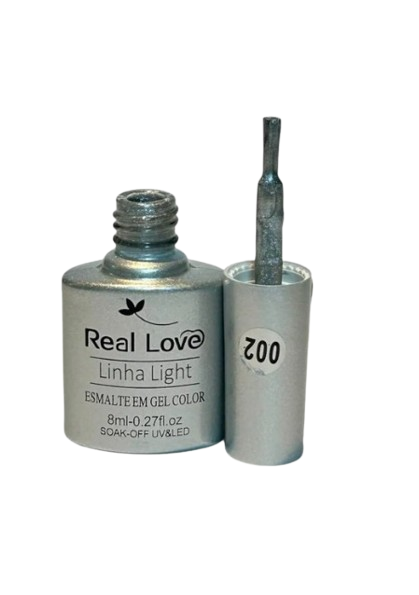 Esmalte em Gel Real Love 8ml Linha Light Prata 002