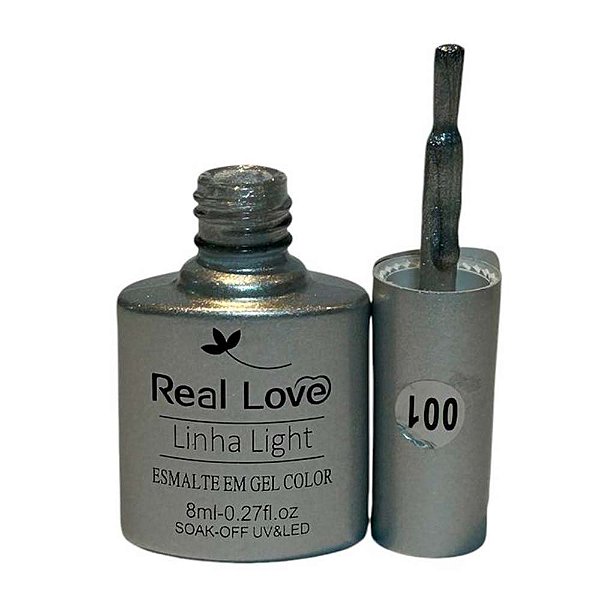 Esmalte em Gel Real Love 8ml Linha Light Prata 001