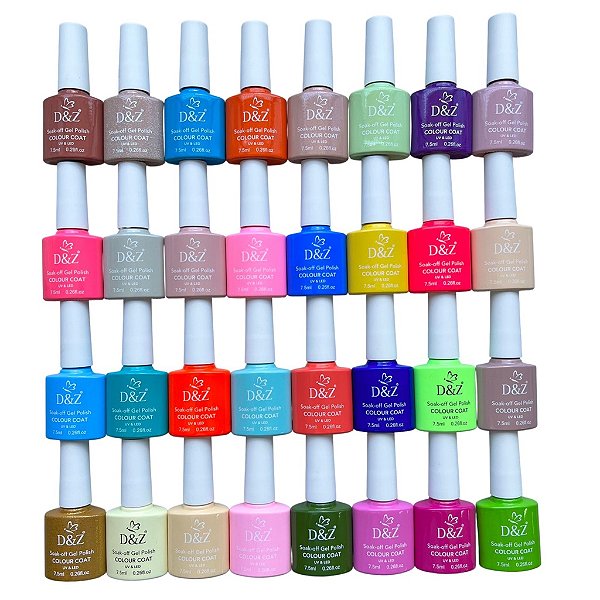 kit 10 esmaltes em gel alongamento unha d&z