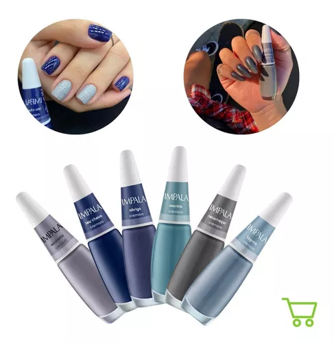 Kit De Esmaltes Impala Tons De Azuis Impala C/ 05un. Atacado