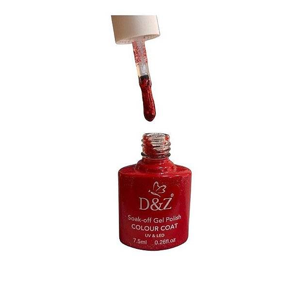 Esmalte Em Gel D&Z uv/gel 609 Glitter Vermelho