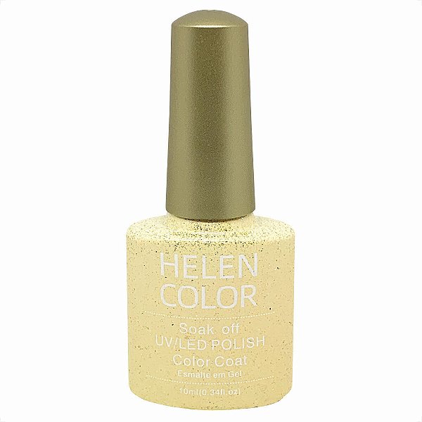 esmalte em gel helen color 33 glitter dourado