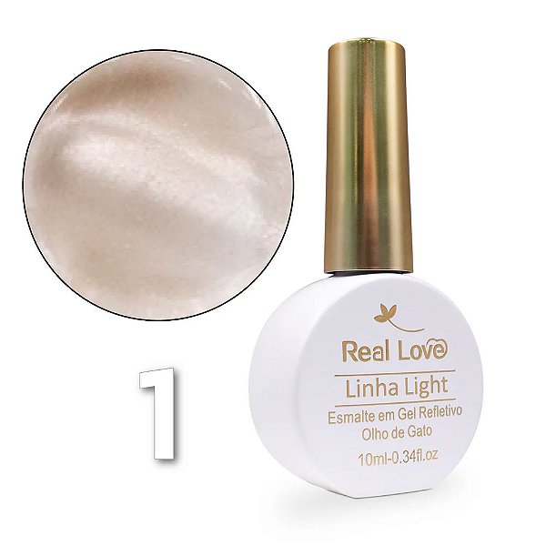 Esmalte em Gel Olho de Gato Real Love 10ml Linha Light 01