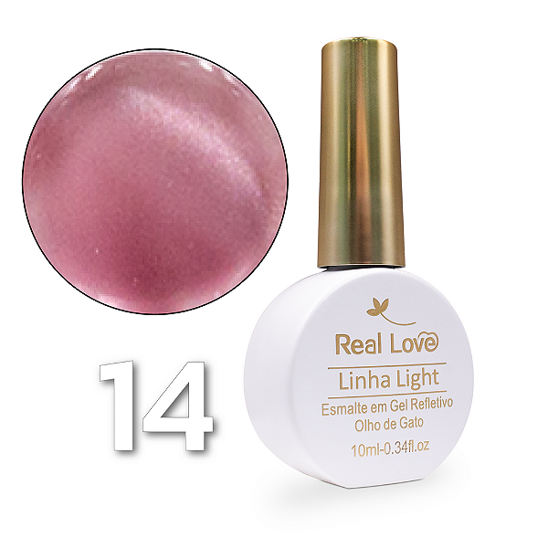 Esmalte em Gel Olho de Gato Real Love 10ml Linha Light 14