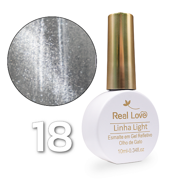 Esmalte em Gel Olho de Gato Real Love 10ml Linha Light 18