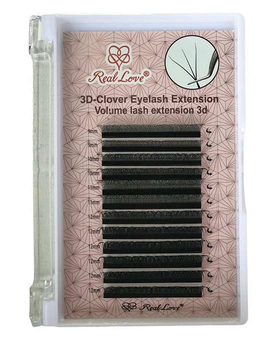 cílios fio a fio real love 3d clover volume lash 3d com nf
