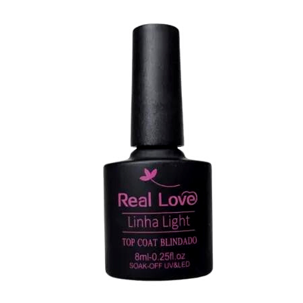 top coat blindado  real love linha light 8ml unhas
