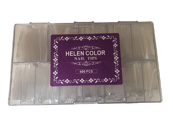 tips transparente longa helen color 600uni nail