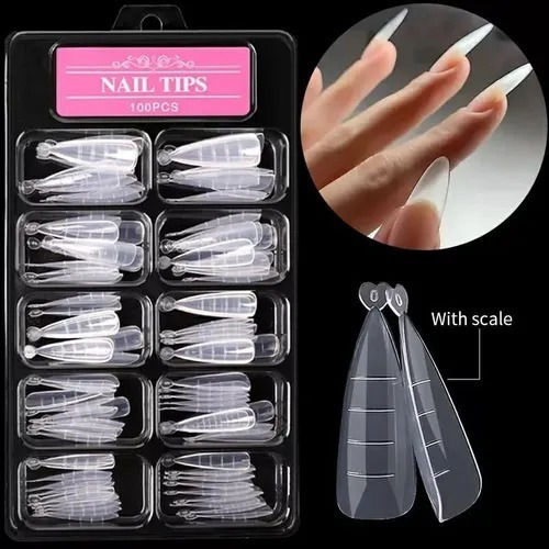 molde para unhas poly gel stileto 120pcs nail