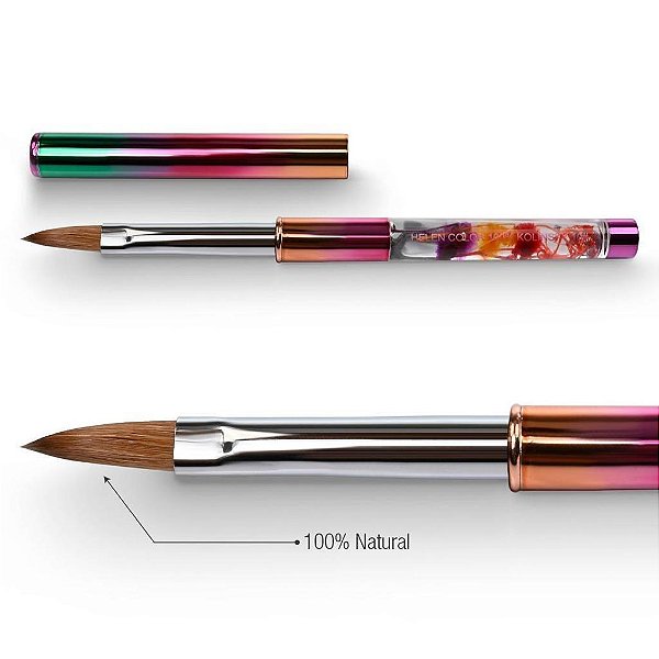 pincel kolynski pelo animal #10 vidro com flor