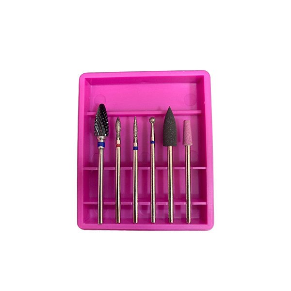 Kit Brocas Com 6 Unidades Para Micromotor E Lixadeira Unhas