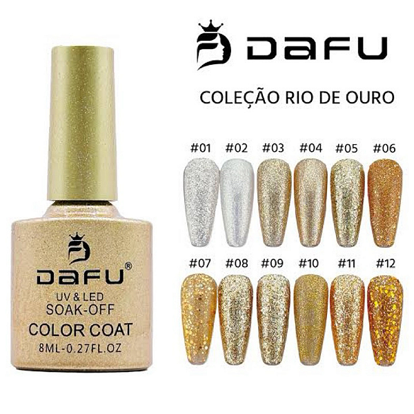 Esmalte em Gel Dafu colorido sortidos com glitter cintilante