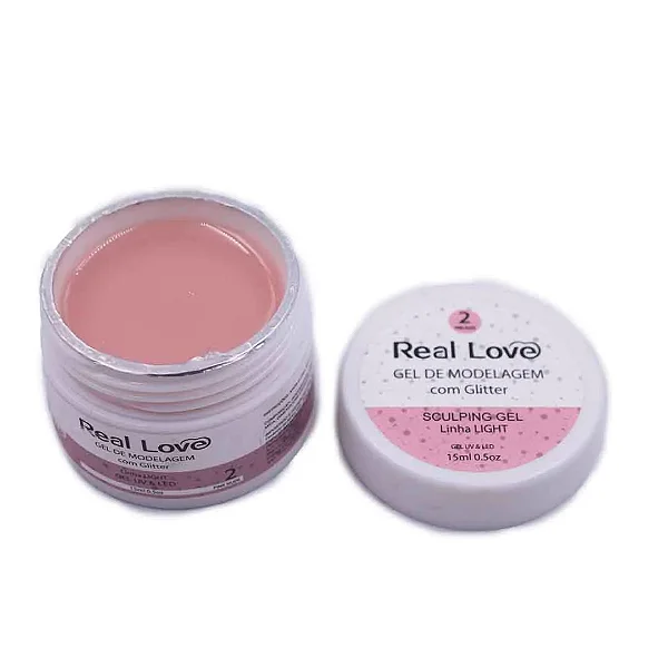 Gel Real Love Com Glitter 2 Pink Nude Sculping Alongamento